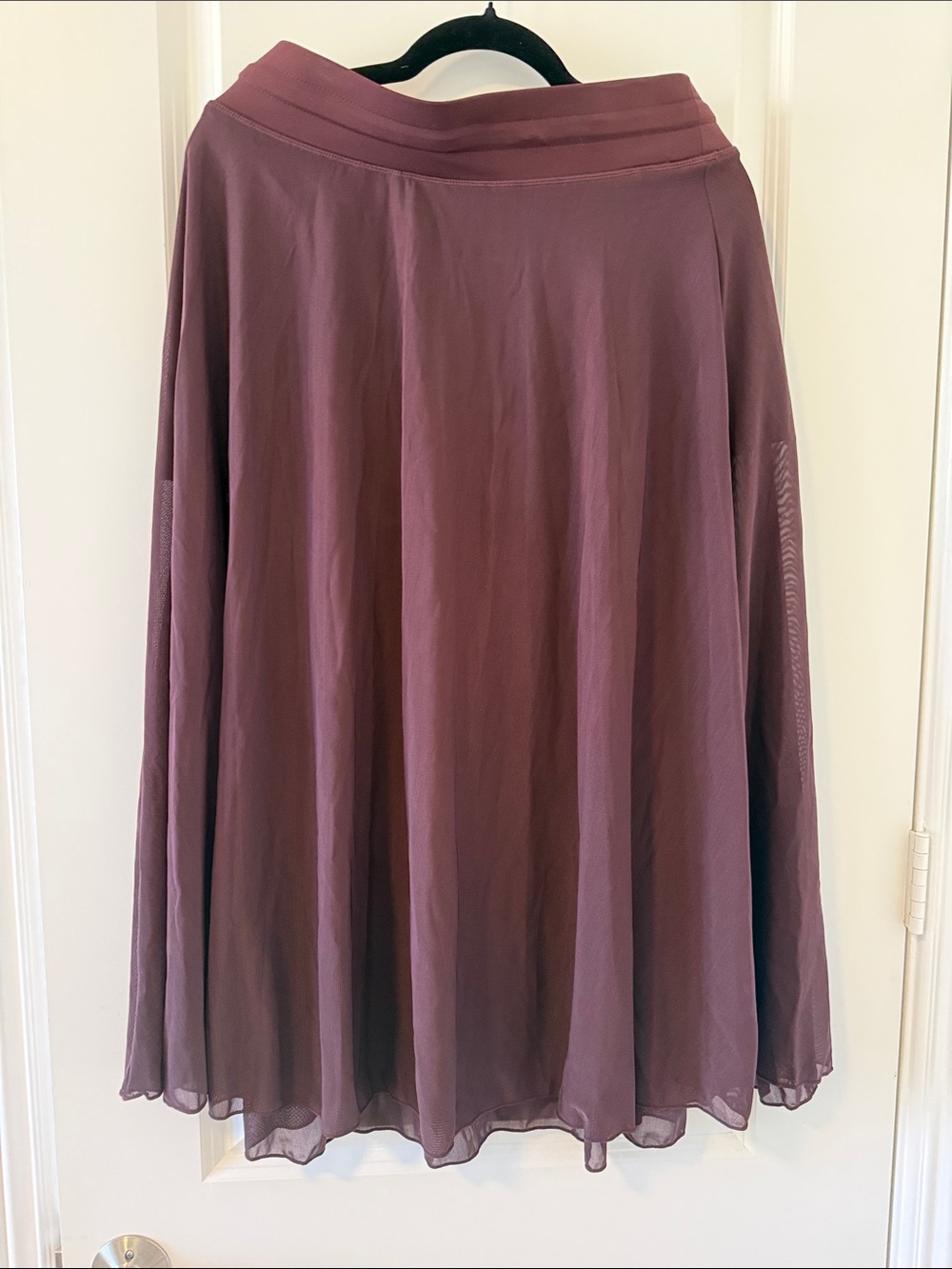 HALARA Plum Midi Skirt with Sheer Overlay - Picture 5 of 5